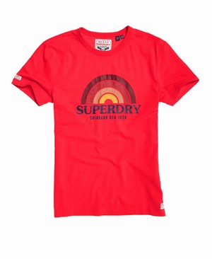 Superdry Vintage Text Graphic Női Pólók Piros | DNLXG4897